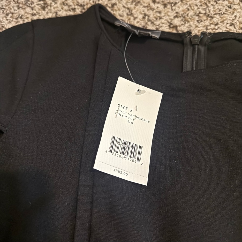 VINCE Black Mini Sheath Dress Cap Sleeve Classy Little Black Dress Womens 2 - Picture 11 of 11